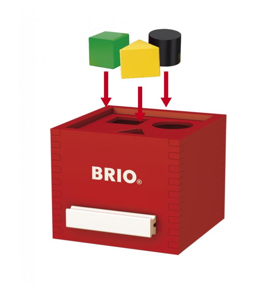 Brio Kleinkindwelt Holz Sortierbox Rote Sortierbox 7 Teile 30148