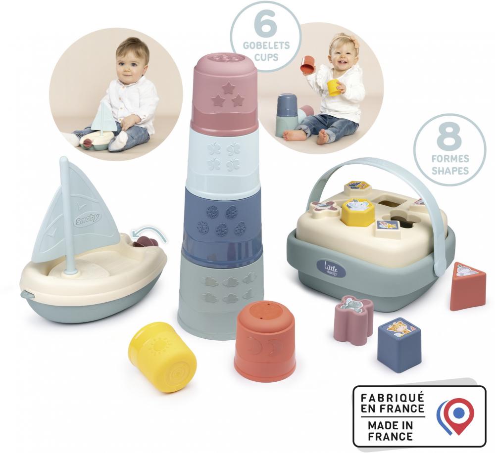 Smoby Spielzeug Little Smoby Set Segelboot, Magic Tower und Formensteckspiel 7600140104