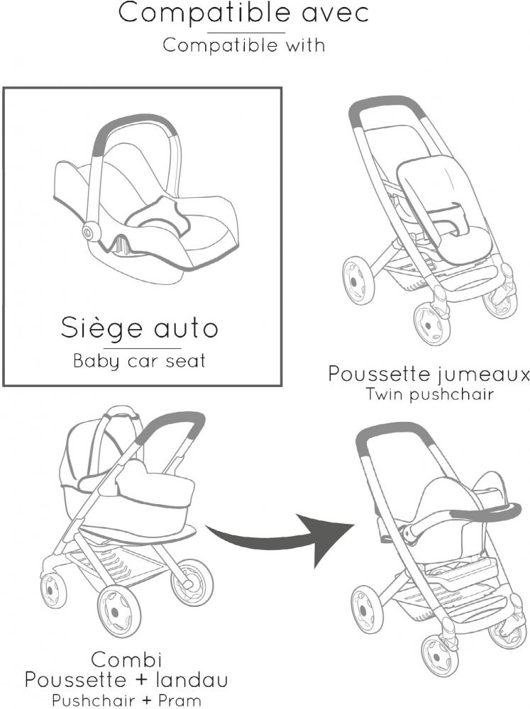 Smoby Spielzeug Rollenspiel Puppen Maxi Cosi Puppenautositz 7600240244