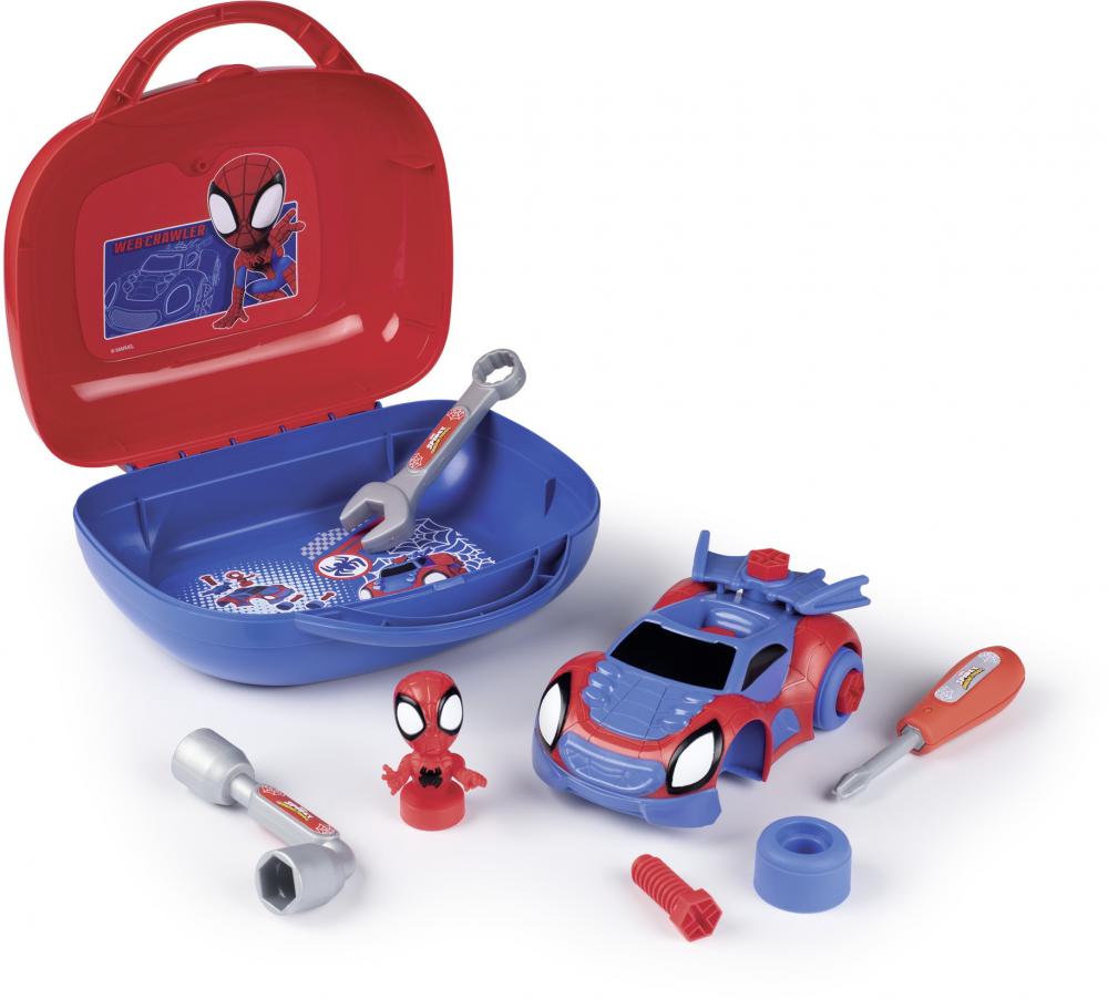 Smoby Spielwelt Werkstatt Spidey Werkzeugkoffer Auto Set 7600360905