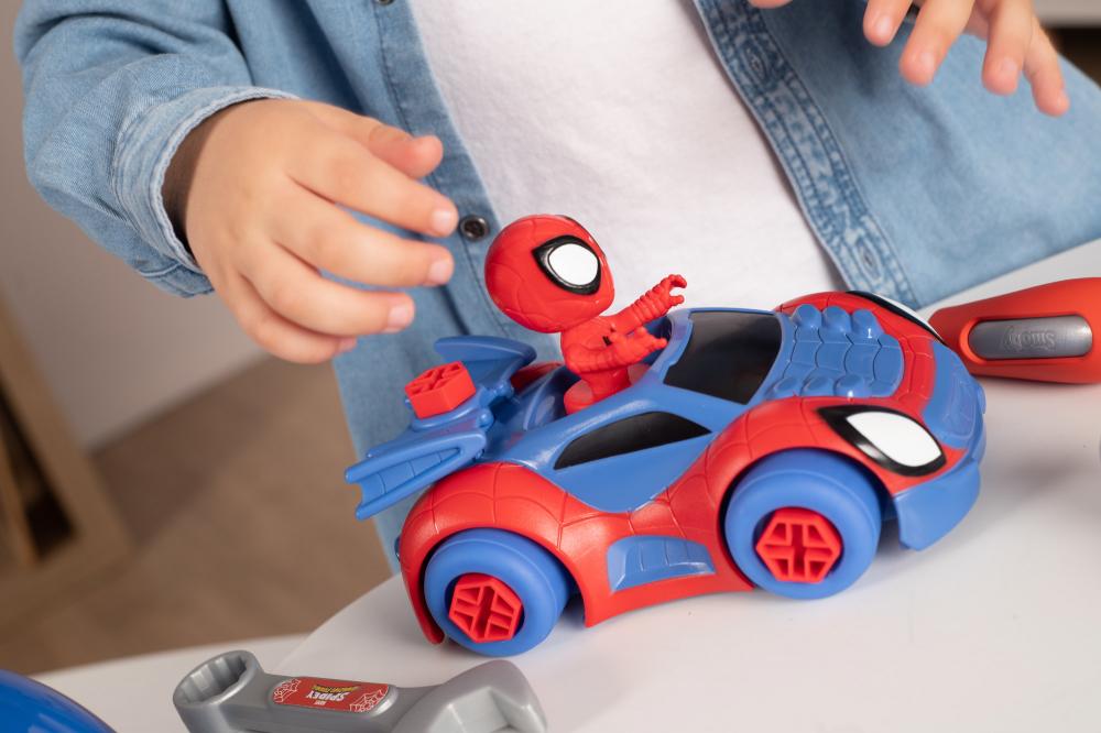 Smoby Spielwelt Werkstatt Spidey Werkzeugkoffer Auto Set 7600360905