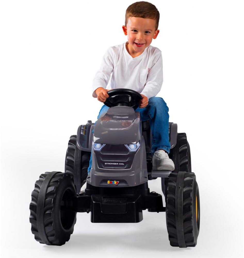 Smoby Outdoor Spielzeug Fahrzeug Traktor mit Anhänger Stronger XXL schwarz 7600710202