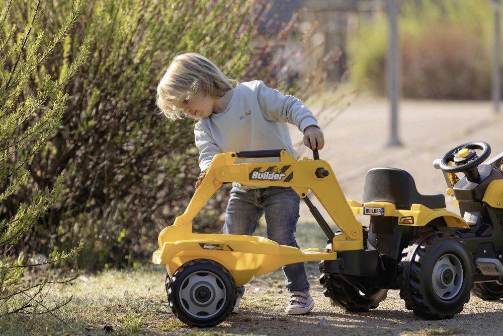 Smoby Outdoor Spielzeug Fahrzeug Traktor mit Anhänger Builder Max orange, schwarz 7600710304