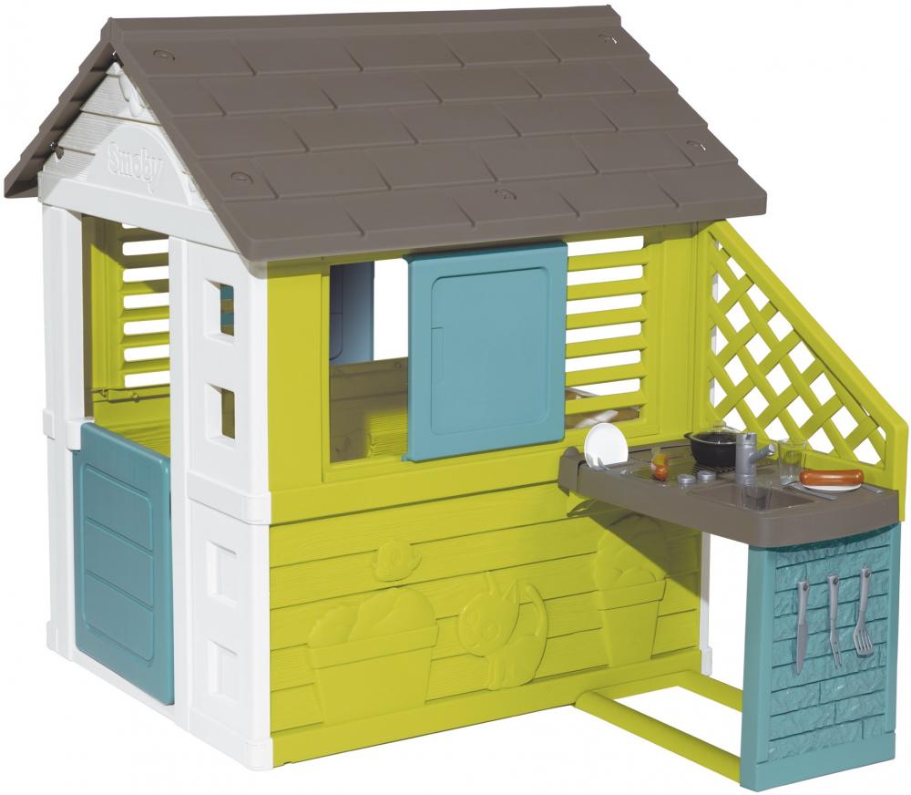 Smoby Outdoor Spielzeug Garten Spielhaus Pretty Haus mit Sommerküche 7600810722