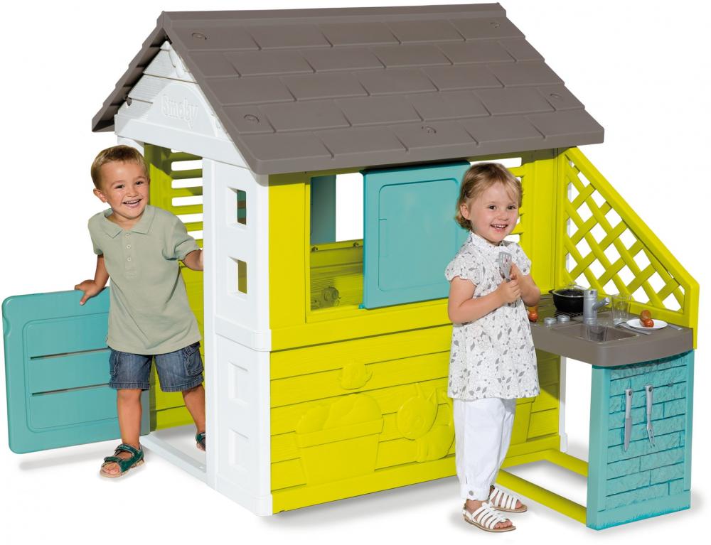 Smoby Outdoor Spielzeug Garten Spielhaus Pretty Haus mit Sommerküche 7600810722