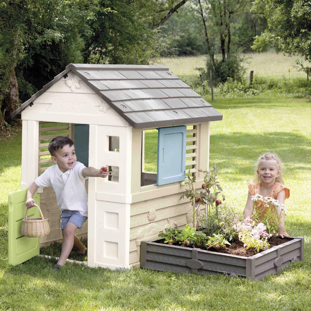 Smoby Outdoor Spielzeug Garten Smoby Life Square Haus mit Sandkasten 7600810740