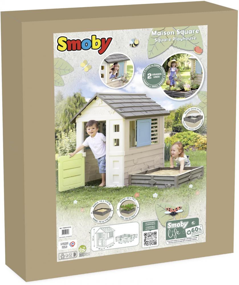 Smoby Outdoor Spielzeug Garten Smoby Life Square Haus mit Sandkasten 7600810740