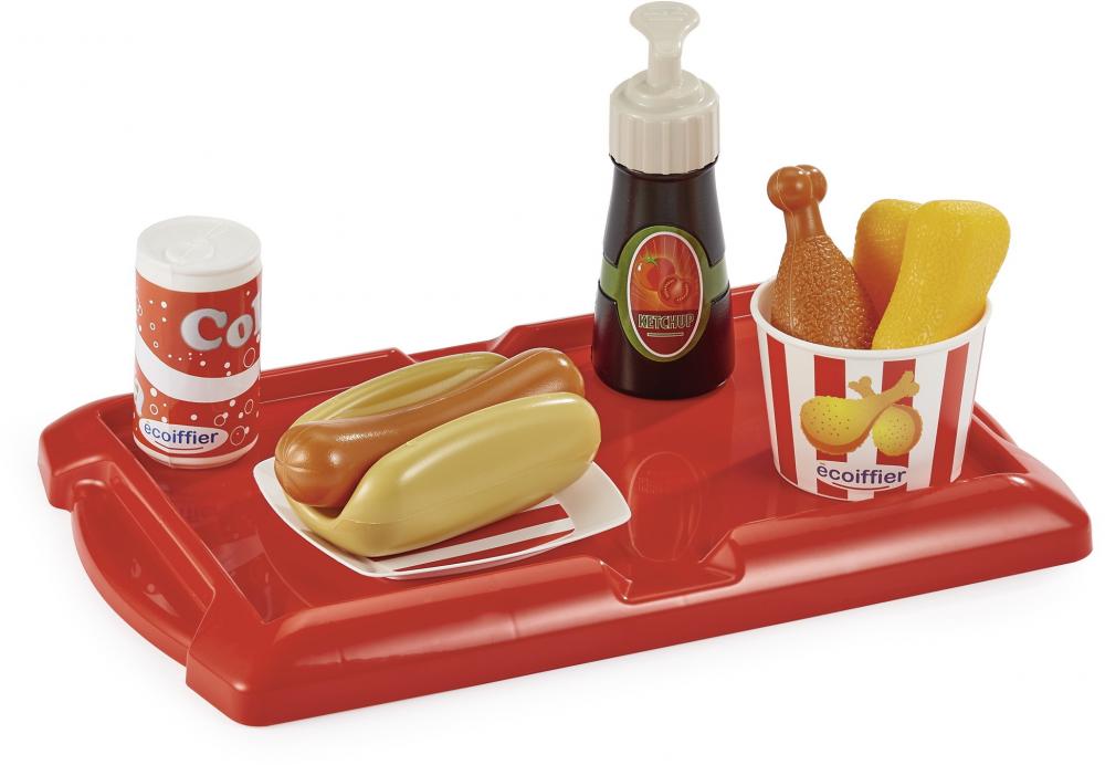 Ecoiffier Spielwelt Kinder Küche Spielgeschirr Box Hot Dog Set 25 Teile 7600002423