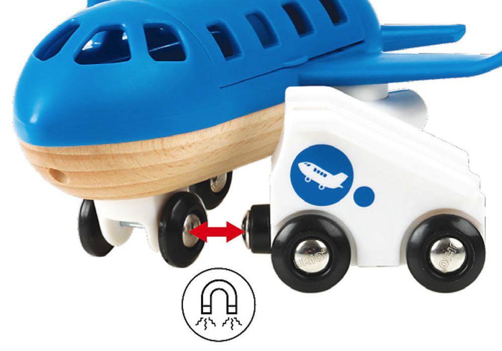 Brio World Eisenbahn Flugzeug Blaues Flugzeug 5 Teile 33306