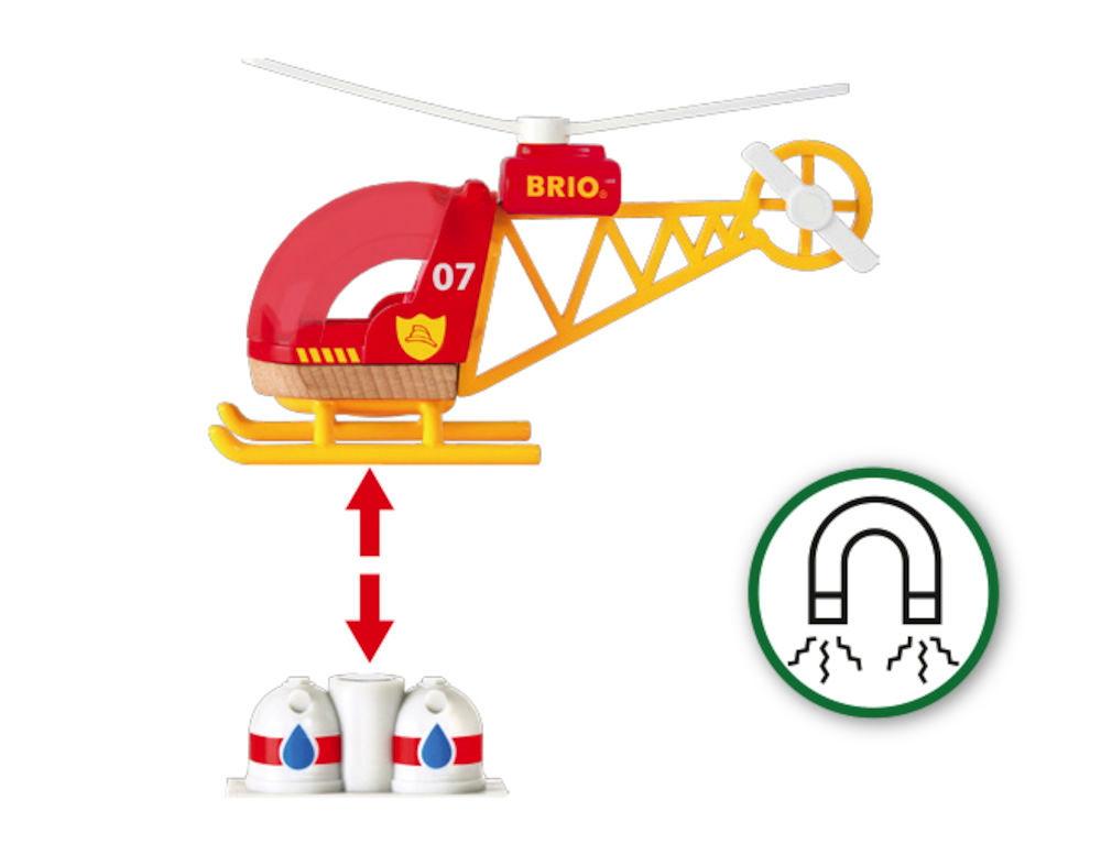 Brio World Eisenbahn Hubschrauber Feuerwehr Hubschrauber 3 Teile 33797