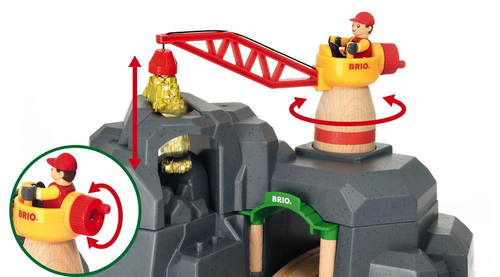 Brio World Eisenbahn Gebäude Große Goldmine mit Sound-Tunnel 7 Teile 33889