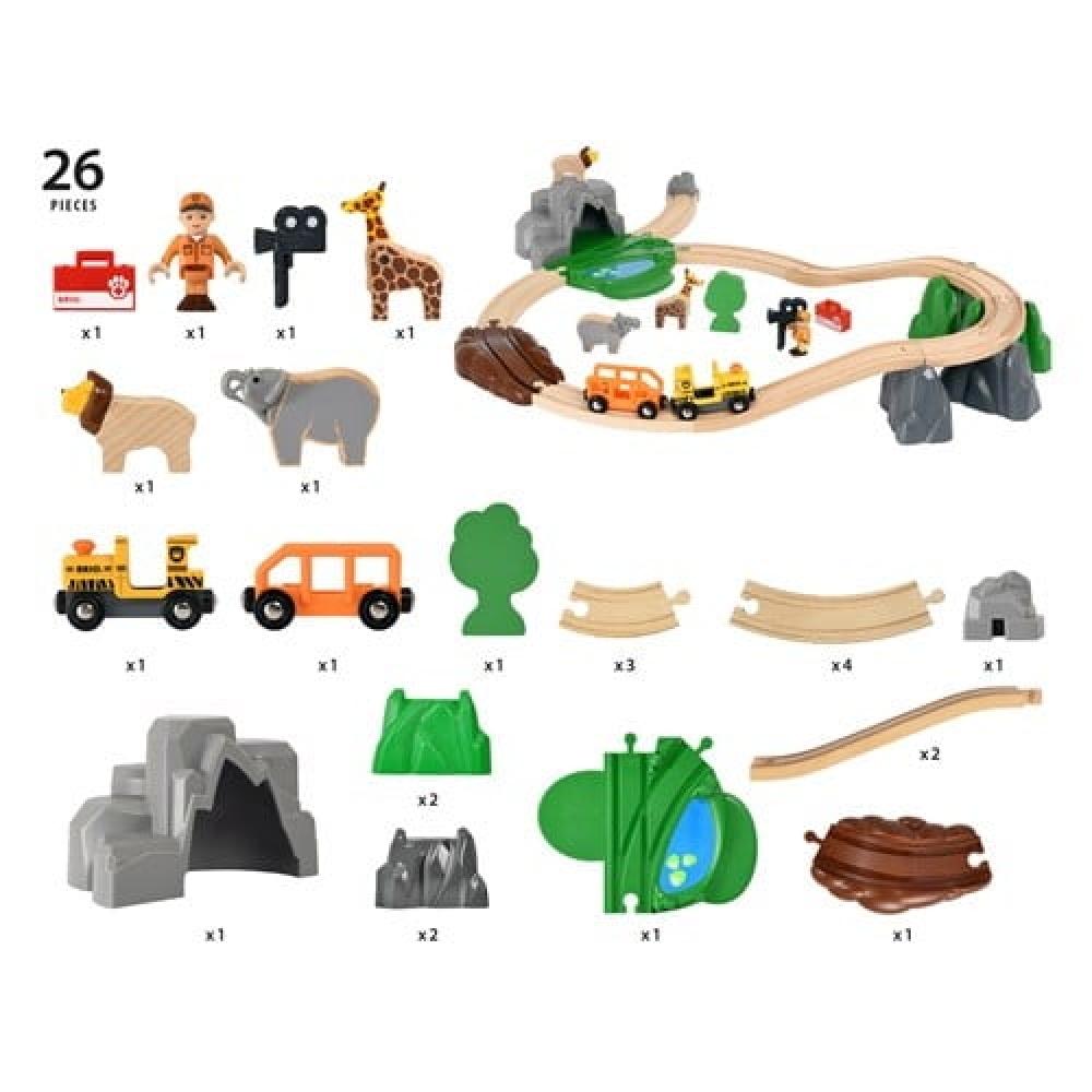 Brio World Eisenbahn Set Safari Adventure Set 26 Teile 33960