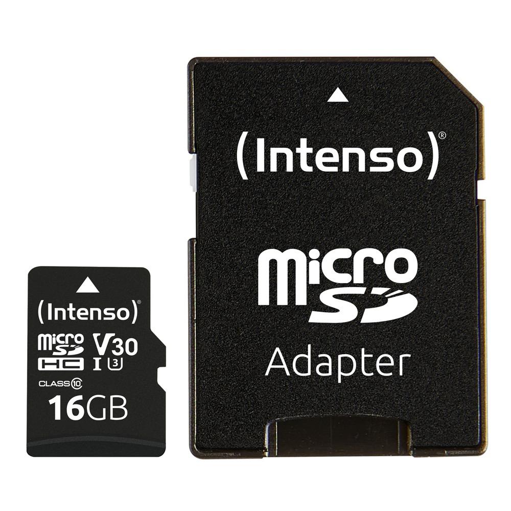Intenso Micro SDHC Karte 16GB Speicherkarte UHS-I U3 4K professional 100 MB/s V30 Class 10