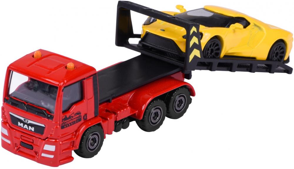 Majorette Spielzeugauto MAN Abschleppwagen Tow Truck mit Ford GT gelb 212053154Q05