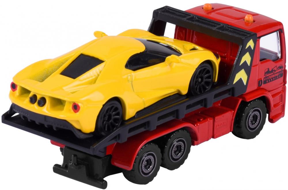 Majorette Spielzeugauto MAN Abschleppwagen Tow Truck mit Ford GT gelb 212053154Q05