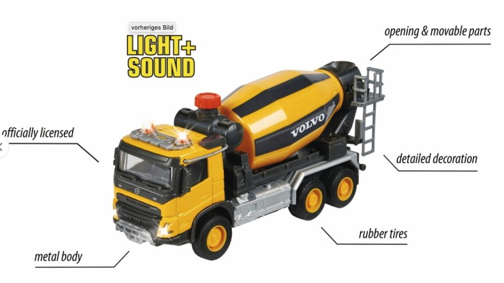 Majorette Spielzeugauto Baustelle Betonmischer Grand Series Volvo Truck Cement Mixer 213723002