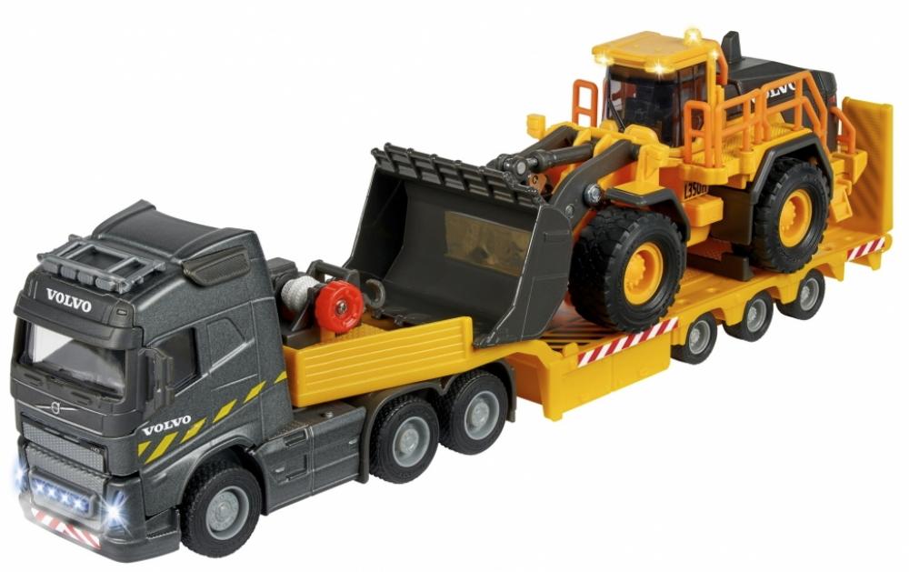 Majorette Spielzeugauto Baustelle Tieflader und Radlader Grand Series Volvo Truck 213726000