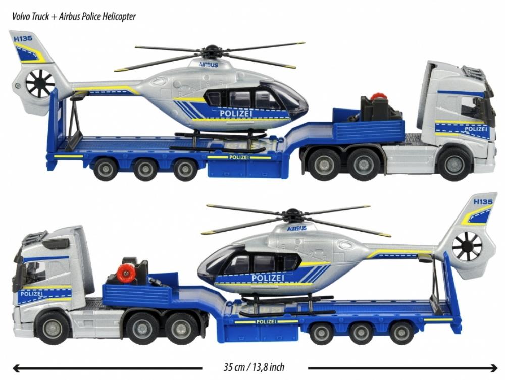 Majorette Spielzeugauto Polizei Grand Series Volvo Truck + Airbus Police Helikopter 213716000