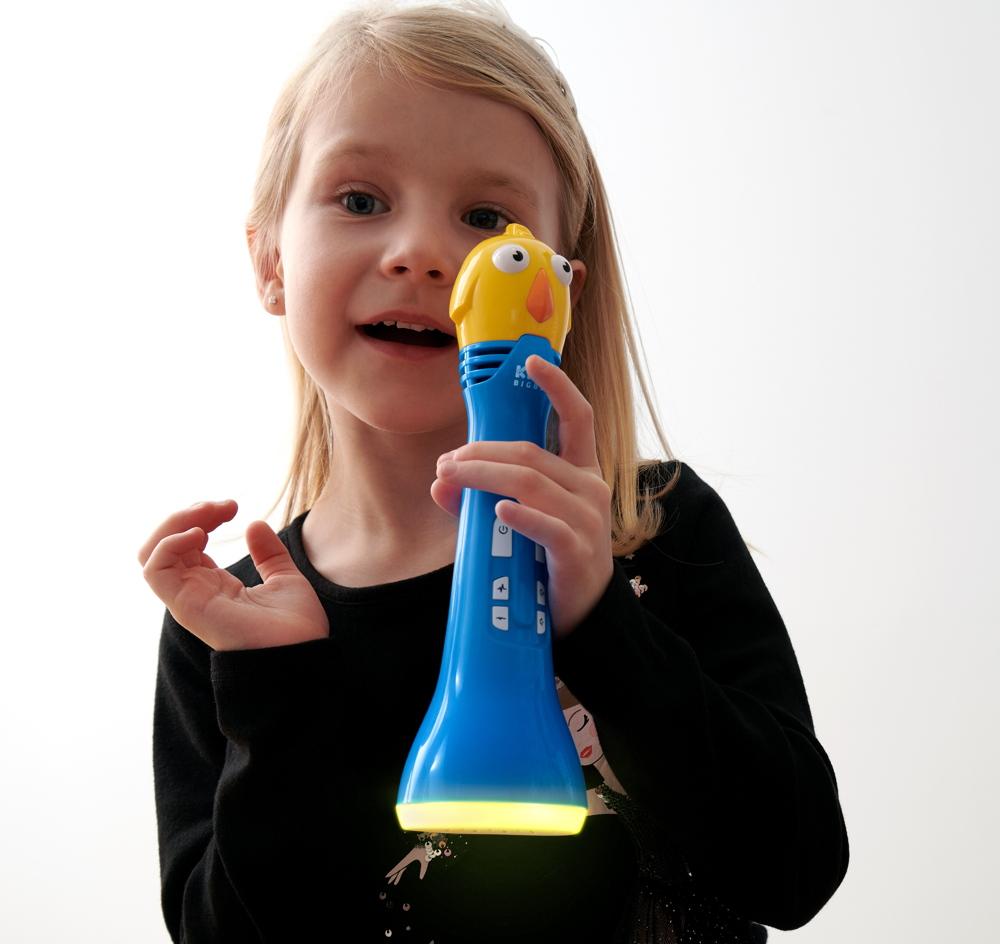 Bigben Bluetooth Kids Karaoke Mikrofon Lautsprecher mit Stimmenverzerrer blau AU385465