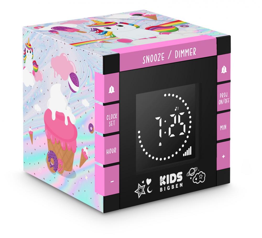 Bigben Kids Wecker RR70 Unicorn Einhorn mit Projektor dimmbares Display FM Radio AU385595