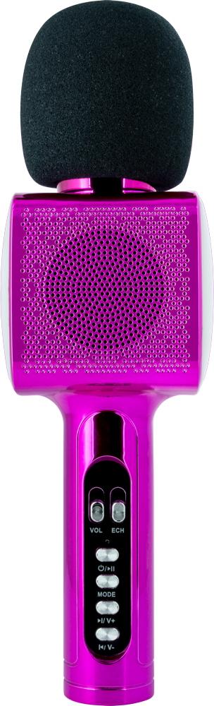 Bigben Bluetooth portabler Lautsprecher Party Mic Mikrofon Licht LED pink AU387063