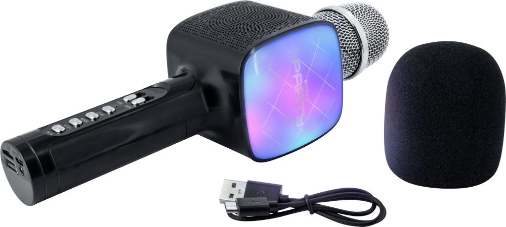 Bigben Bluetooth portabler Lautsprecher Party Mic Mikrofon Licht LED schwarz AU387087