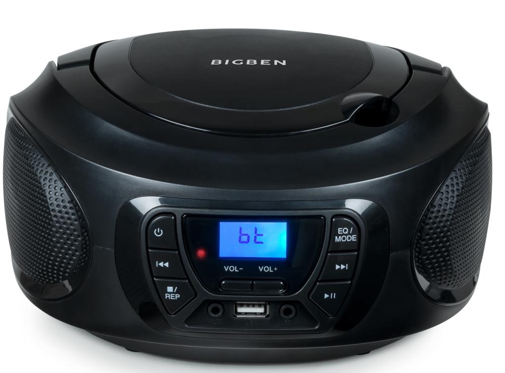 Bigben tragbarer CD Player CD62 schwarz Bluetooth USB MP3 FM Radio AU387278