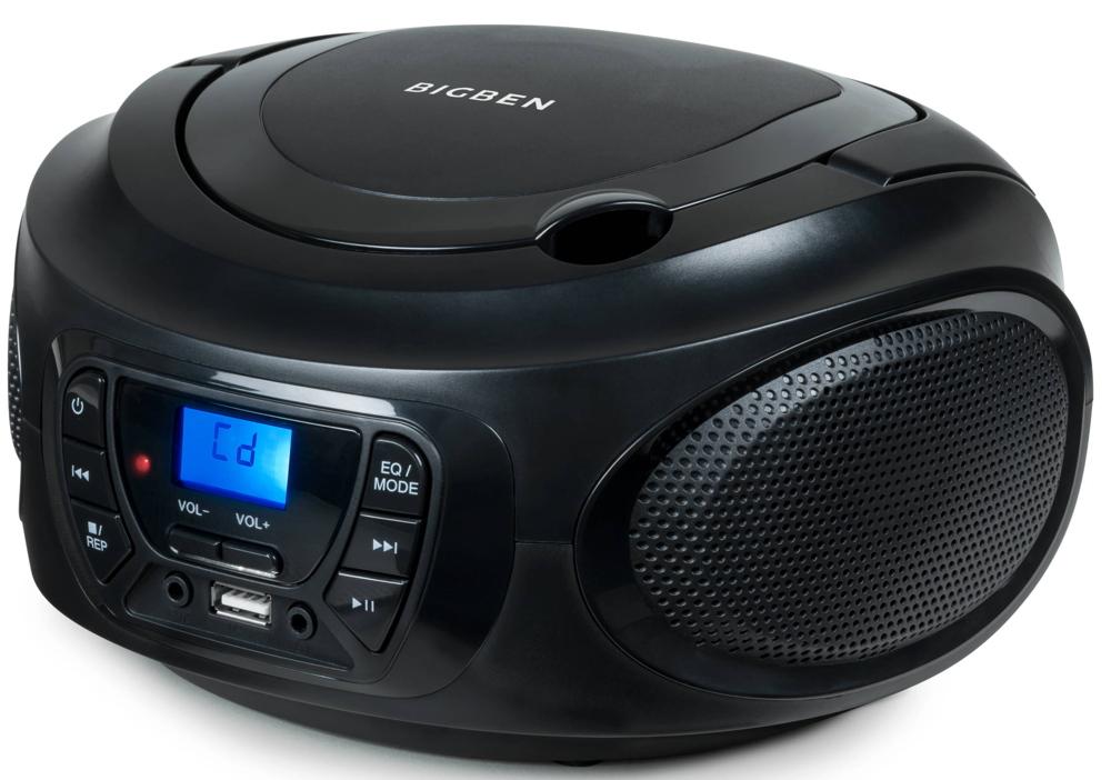 Bigben tragbarer CD Player CD62 schwarz Bluetooth USB MP3 FM Radio AU387278