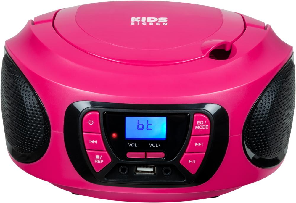 Bigben tragbarer CD Player CD62 pink Bluetooth USB MP3 FM Radio AU387292