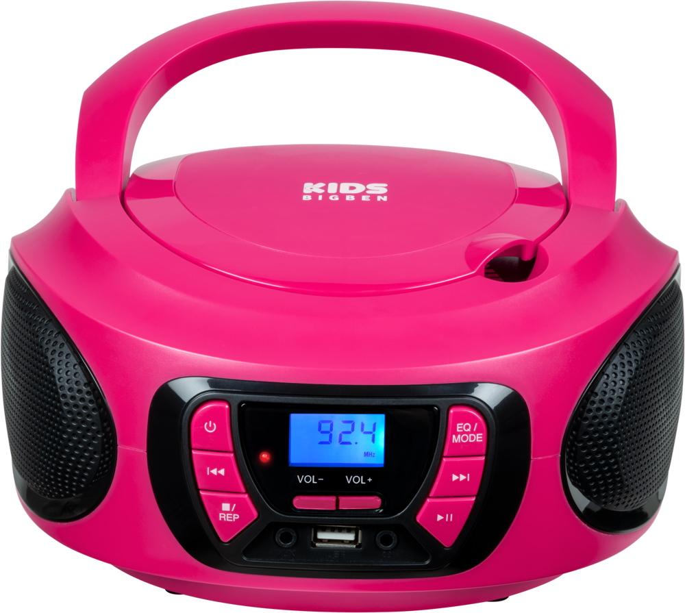 Bigben tragbarer CD Player CD62 pink Bluetooth USB MP3 FM Radio AU387292