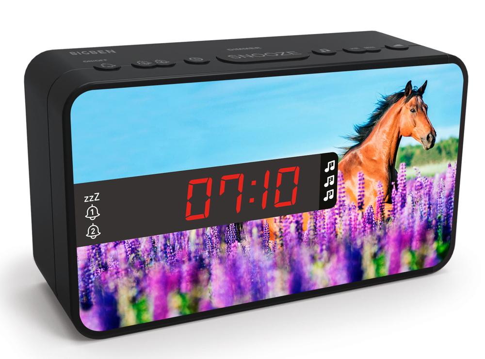 Bigben Kids Wecker RR16 Horses Pferde dimmbares Display inkl. 3 Frontblenden AU387391