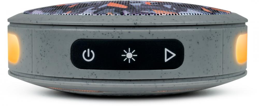 Bigben Bluetooth portabler Lautsprecher Party Nano camo grau orange Disco Licht AU388251