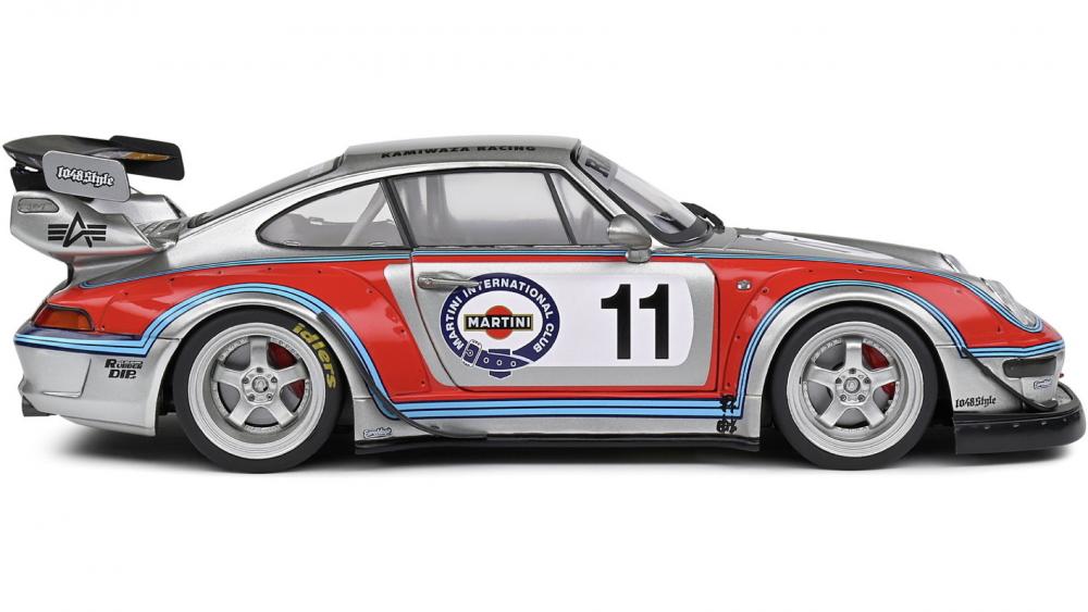 Solido Modellauto Maßstab 1:18 Porsche RWB Bodykit Martini grau 2020 S1808502