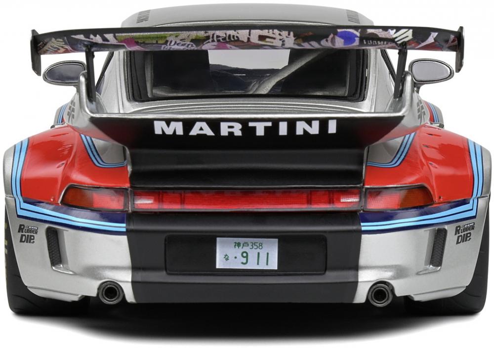 Solido Modellauto Maßstab 1:18 Porsche RWB Bodykit Martini grau 2020 S1808502