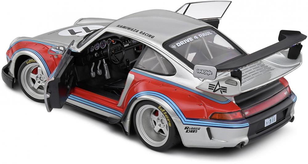 Solido Modellauto Maßstab 1:18 Porsche RWB Bodykit Martini grau 2020 S1808502