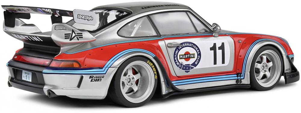 Solido Modellauto Maßstab 1:18 Porsche RWB Bodykit Martini grau 2020 S1808502