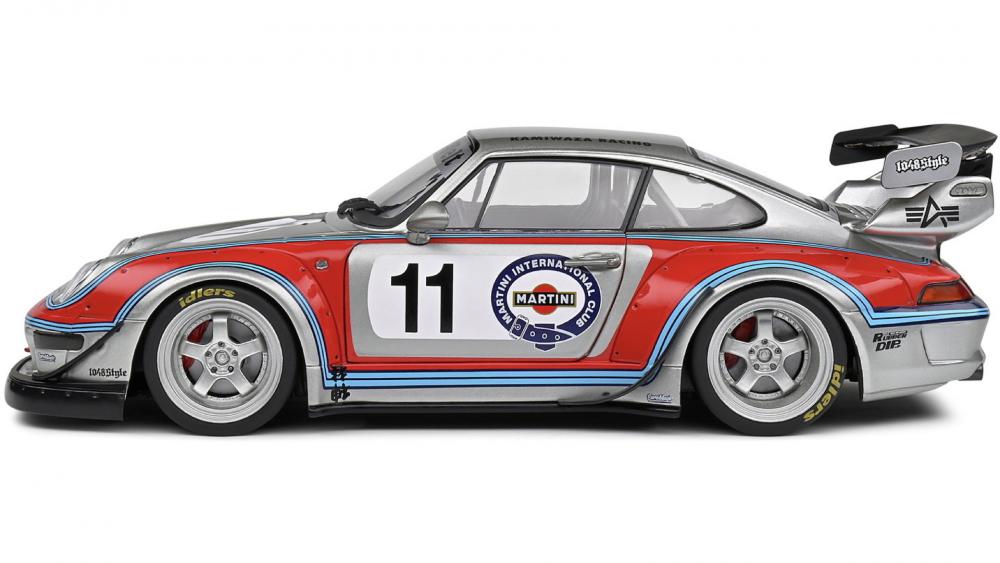 Solido Modellauto Maßstab 1:18 Porsche RWB Bodykit Martini grau 2020 S1808502