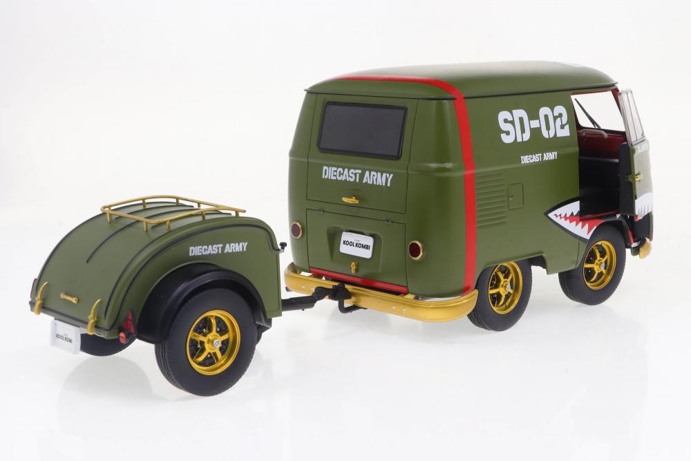 Solido Modellauto Maßstab 1:18 VW Volkswagen Kool Kombi Army Fighter 2023 S1810901