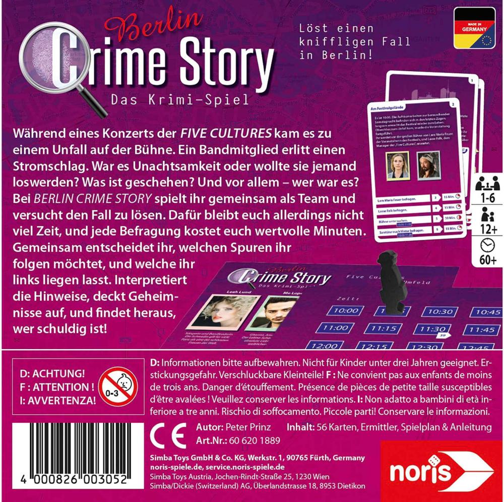 Noris Familienspiel Detektivspiel Crime Story - Berlin 606201889