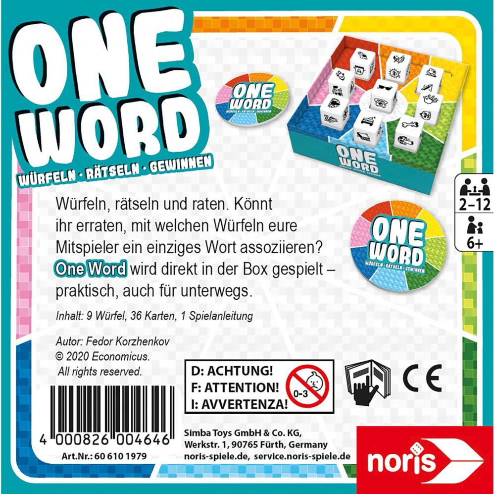 Noris Familienspiel Würfelspiel One Word 606101979