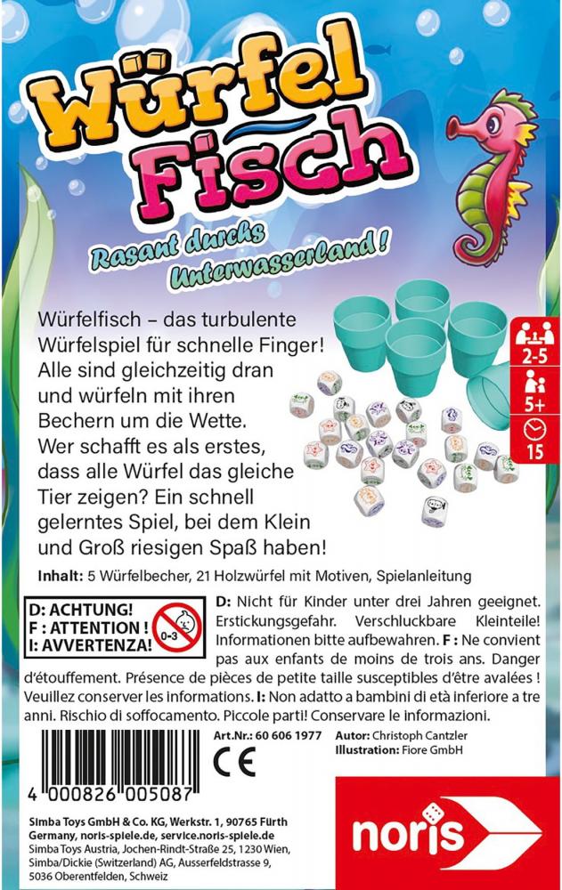 Noris Kinderspiel Würfelspiel Würfelfisch 606061977