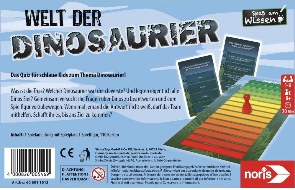 Noris Familienspiel Quizspiel Welt der Dinosaurier 606011612