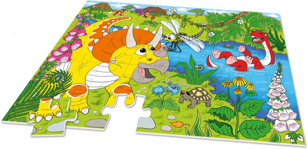 45 Teile Noris Kinder Puzzle XXL Puzzle Dinosaurier 606032028