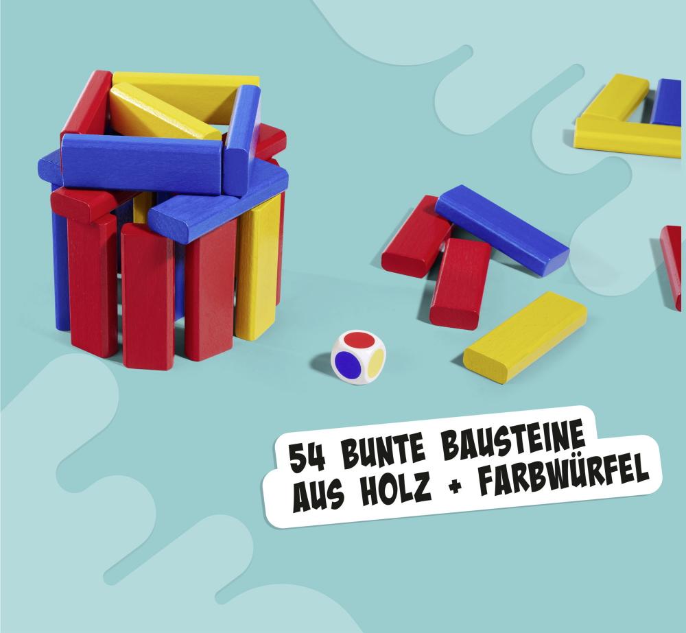 Noris Kinderspiel Geschicklichkeitsspiele 3 bunte Bausteinspiele 606012165