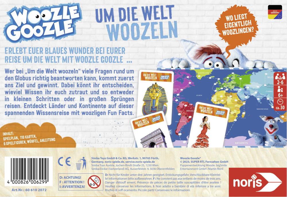 Noris Kinderspiel Quizspiel Woozle Goozle Um die Welt woozlen! 606102072