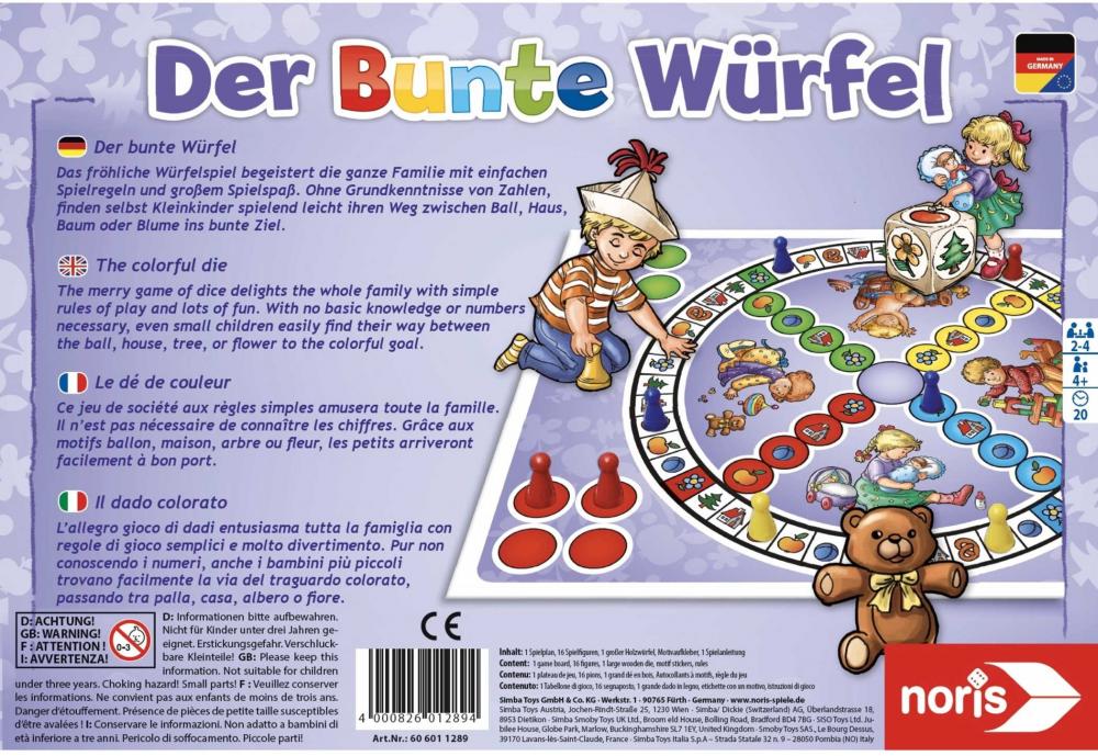 Noris Kinderspiel Würfelspiel Der bunte Würfel 606011289