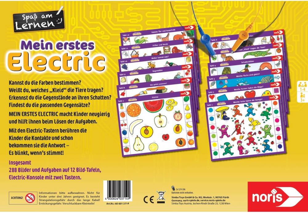 Noris Kinderspiel Lernspiele Mein erstes Electric 606013714