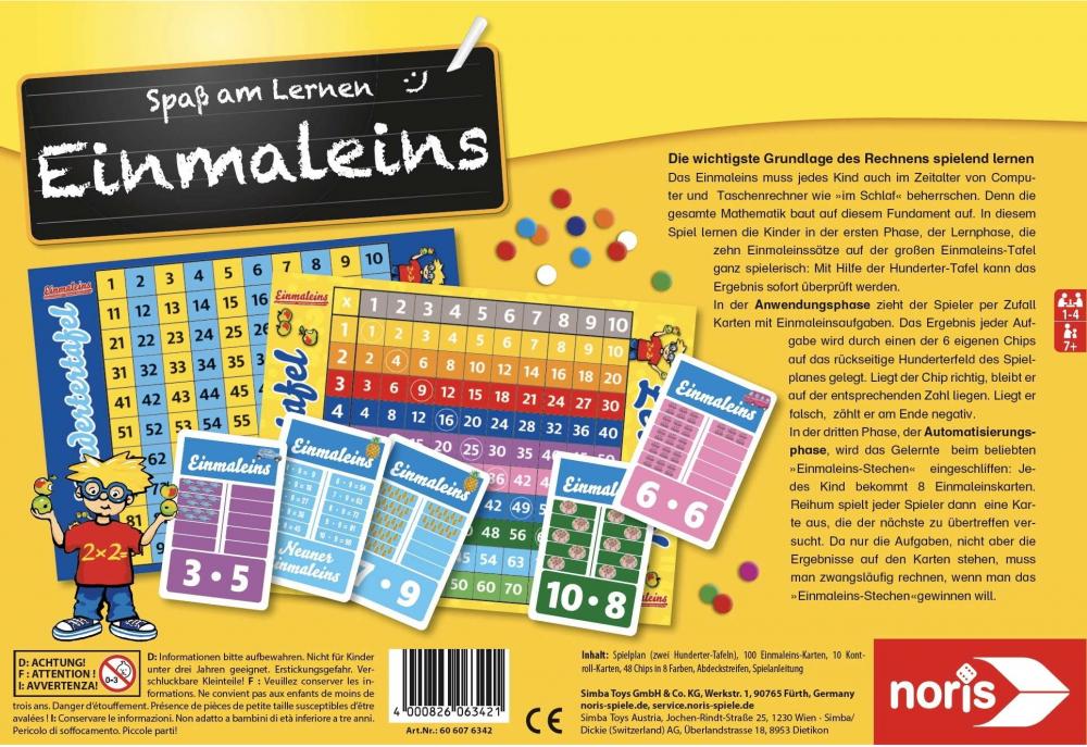 Noris Kinderspiel Lernspiele Einmaleins 606076342