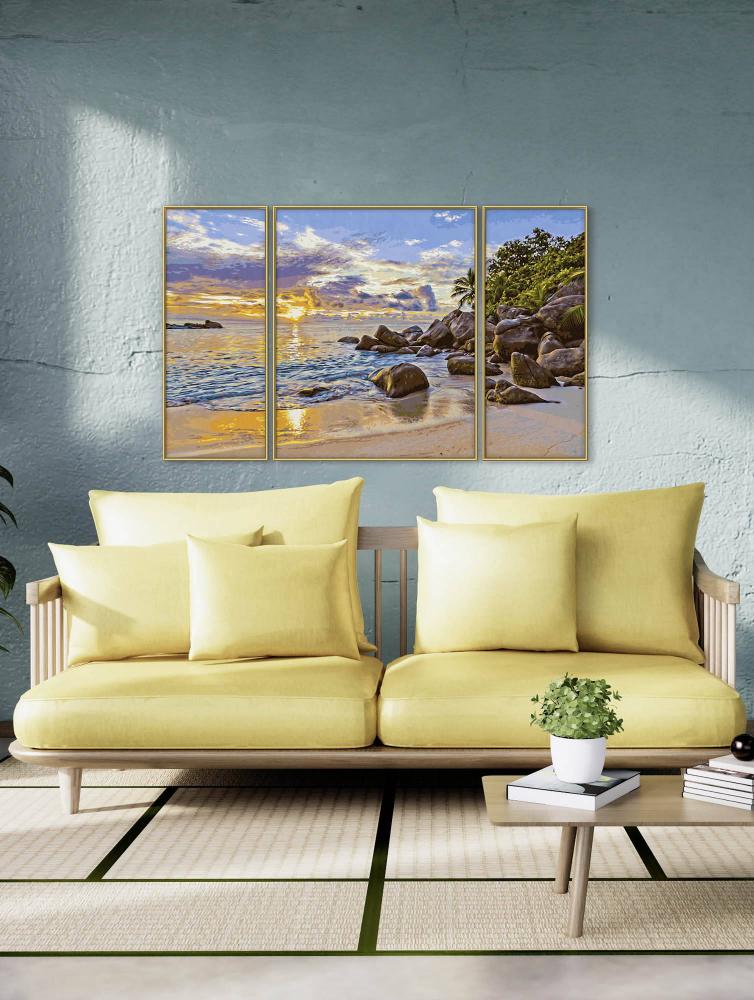 Schipper Malen nach Zahlen Master Class Triptychon 50x80cm Abendstimmung im Paradies 609260906