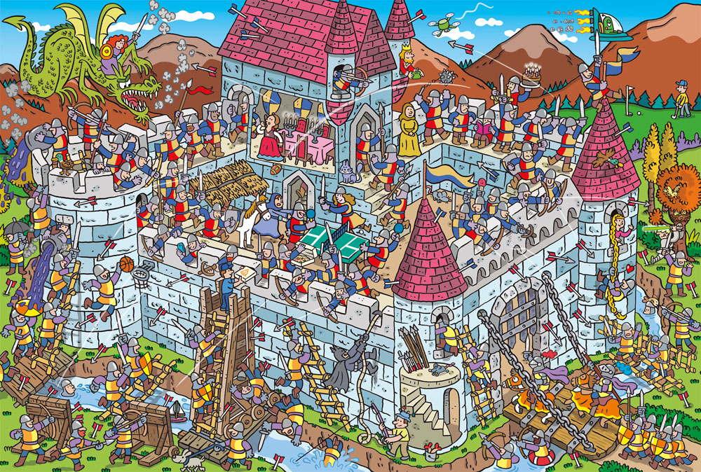 200 Teile Schmidt Spiele Kinder Puzzle Blick in die Ritterburg 56453